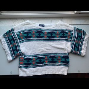 Patterned American Eagle Oversized Knit Sweater